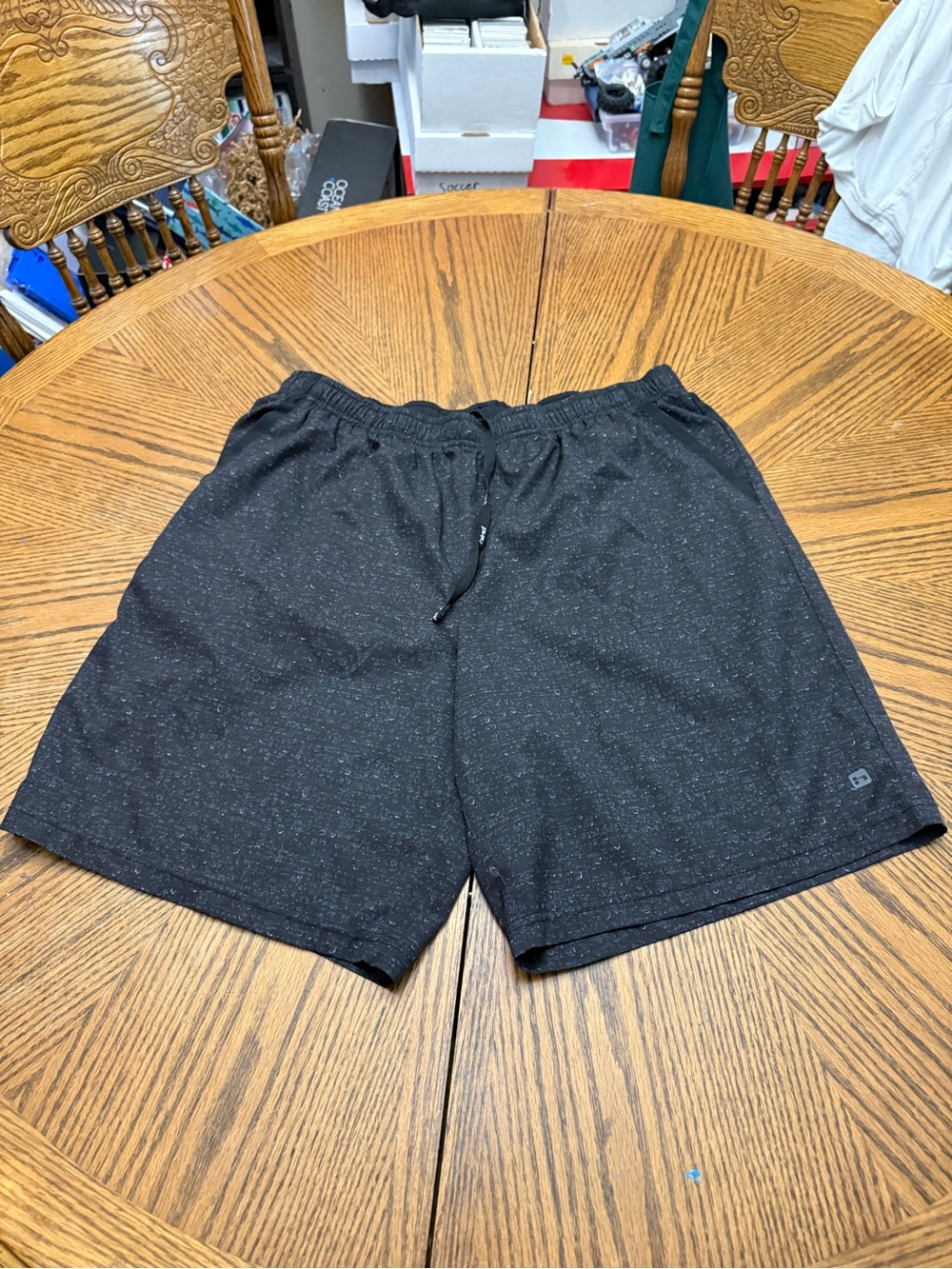 Hind Men's Black Speckled Athletic Shorts